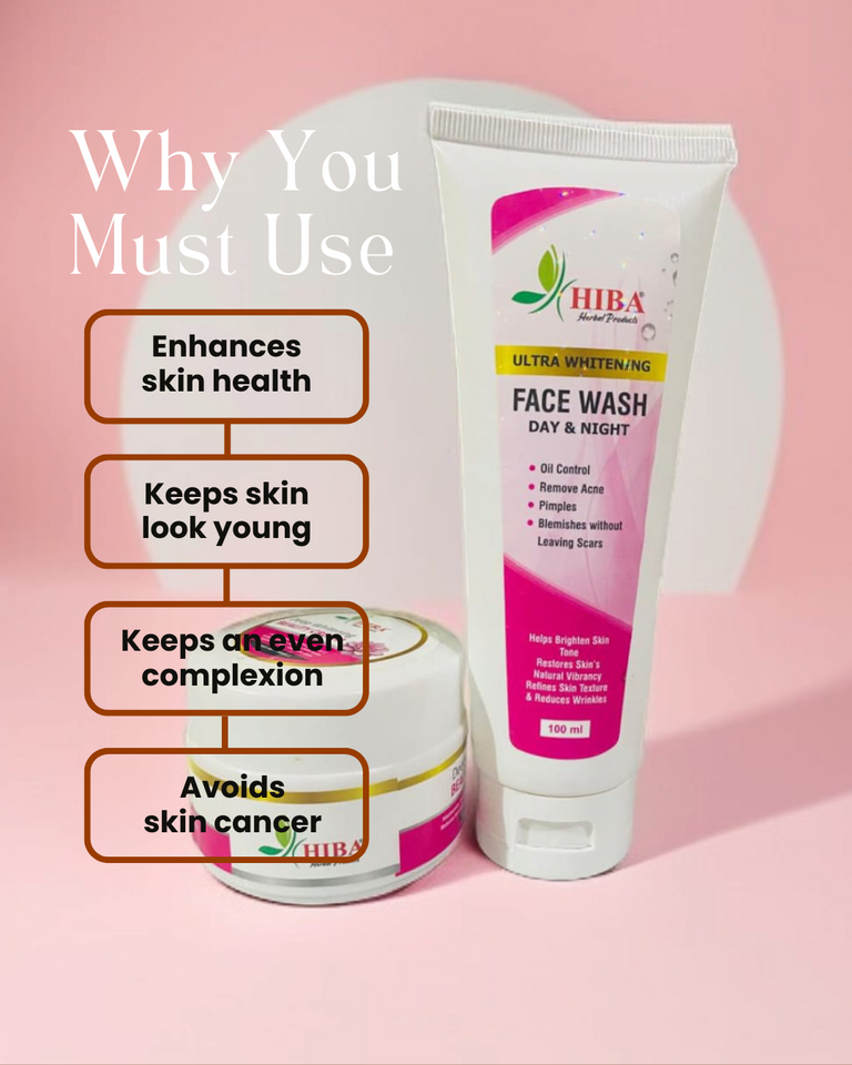 Hiba Herbal Whitening Cream and Face Wash